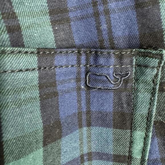 Vineyard Vines pants womens 12 green tartan plaid zip ankle christmas holiday - Picture 4 of 7